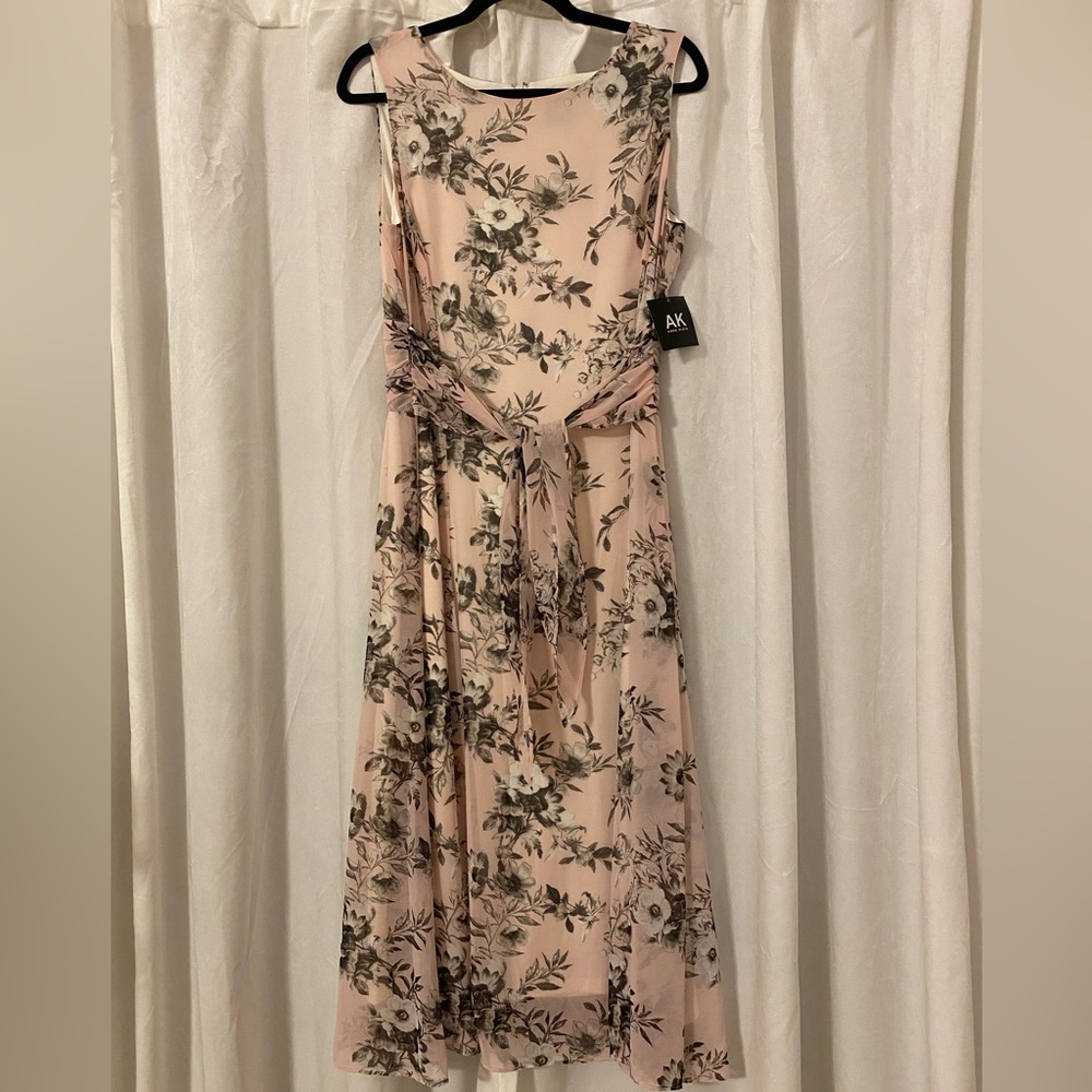 NWT Anne Klein Pink Floral Business Casual Party Dress